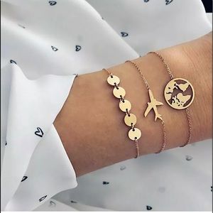 ✨ Beautiful 3 pc gold travel bracelets